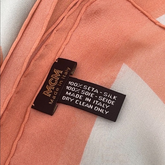 MCM Silk Logo Moonlight Jade Long Scarf Summer Shawl - Picture 11 of 14